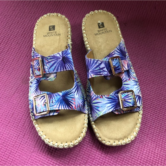 🌸🌸 Double Strap Espadrille Cork Wedge Sandals 🌸🌸 - Picture 3 of 15